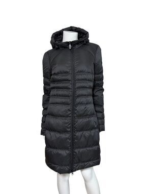 Peuterey Davis MQ Long Down Puffer Jacket Coat Black Women's Size IT 44 / US